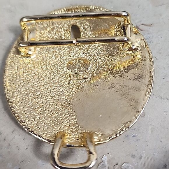 Vintage 1974 Mimi D N Sand Dollar Belt Buckle Beach Summer Chic
